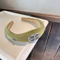Fashion Green Fabric Geometric Wide Brim Headband