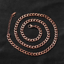 Fashion Rose Gold 50cm+5cm Extension Chain Copper Chain Men's Necklace