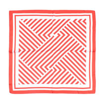 Fashion Red Geometric Stripe Print Square Scarf