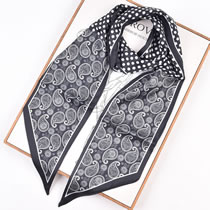 Fashion Black Polyester Printed Double Layer Long Diagonal Scarf