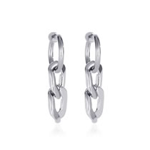 Fashion Silver Men's Alloy Chain Earrings
