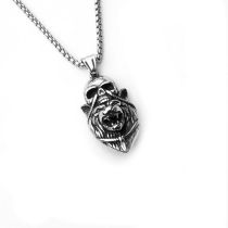 Fashion Orangutan Skull + Stainless Steel Chain Stainless Steel Skull Men's Necklace