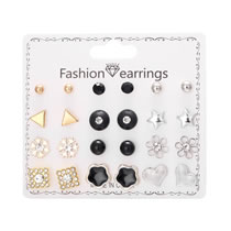 Fashion 3# Alloy Diamond Geometric Earring Set