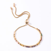 Fashion 2# Copper And Zirconia Geometric Bracelet