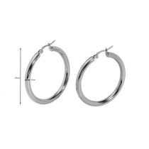 Fashion 5# Stainless Steel Geometric Round Earrings