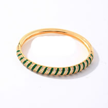Fashion 1# Gold-plated Brass And Diamond Drop Oil Geometric Bracelet