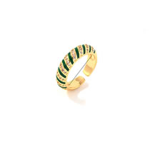 Fashion 6# Gold-plated Brass And Diamond Drip Geometric Ring