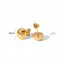 Fashion 2# Stainless Steel Gold Ball Stud Earrings