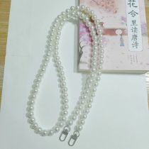 Fashion 12mm Pearl + Silver Lock 20cm Suitable For Hand Small And Large Pearl Beaded Bag Chain
