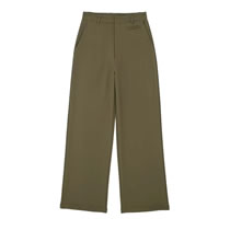 Fashion Army Green Polyester High Waist Trousers