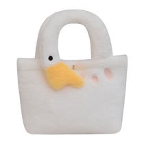 Fashion White Plush Big White Goose Large Capacity Handbag