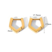 Fashion Twenty One# Titanium Steel Geometric Three-dimensional Hollow Earrings