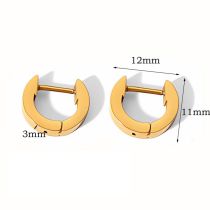 Fashion 43# Titanium Steel Geometric Three-dimensional Hollow Earrings
