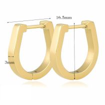 Fashion 53# Titanium Steel Geometric Three-dimensional Hollow Earrings