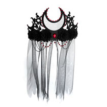 Fashion One Crown As Shown In The Picture The Necklace Needs To Be Purchased Separately Fabric Diamond Tassel Moon Mesh Crown