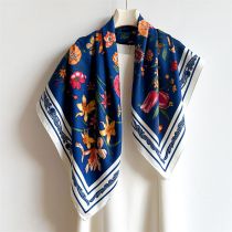 Fashion 2 Navy Blue Polyester Printed Scarf