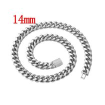 Fashion Steel Color 14mm Bracelet 22cm Stainless Steel Geometric Chain Men's Bracelet