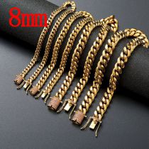 Fashion 8mm28 Inches (71cm) Stainless Steel Geometric Chain Men's Necklace