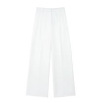 Fashion White Pleated Wide-leg Trousers