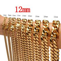 Fashion 12mm32 Inches 81cm Stainless Steel Geometric Chain Men's Necklace