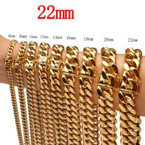 Fashion 22mm32 Inches 81cm Stainless Steel Geometric Chain Men's Necklace