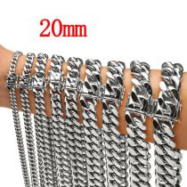 Fashion 20mm32 Inches 81cm Stainless Steel Geometric Chain Men's Necklace