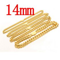Fashion 14mm32 Inches 81cm Stainless Steel Geometric Chain Men's Necklace