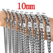 Fashion 10mm21cm Bracelet Stainless Steel Geometric Chain Men's Bracelet