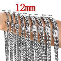 Fashion 12mm16 Inches (41cm) Stainless Steel Geometric Chain Men's Necklace