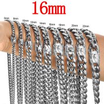 Fashion 16mm22cm Bracelet Stainless Steel Geometric Chain Men's Bracelet