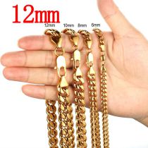 Fashion 12mm26 Inches-66cm Stainless Steel Geometric Chain Men's Necklace