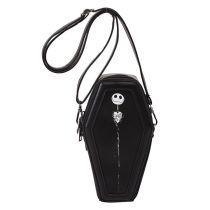 Fashion Style Two Black Pu Geometric Skull Print Crossbody Bag