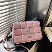 Fashion Purple Pu Square Embossed Bag Messenger Bag