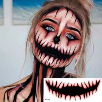 Fashion 10# Paper Horror Mouth Face Sticker Tattoo Sticker
