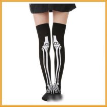 Fashion Bone Socks Fabric Skeleton High Knee Socks