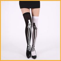 Fashion Skull Socks 3 Textile Print Over The Knee Socks