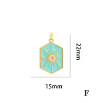 Fashion 6# Gold-plated Copper Drop Oil Inlaid Zirconium Hexagram Pendant