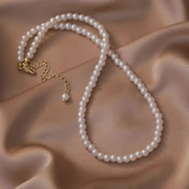 Fashion F 5mm Necklace Pearl Beaded Necklace