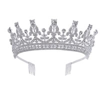 Fashion Silver And White Diamond With Comb Alloy Diamond Geometric Crown