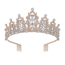 Fashion Gold And White With Comb Alloy Diamond Geometric Crown