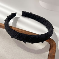 Fashion D Black Fabric Pleated Headband