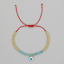 Fashion 3# Semi-precious Copper Bead Beaded Eye Bracelet