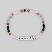 Fashion J Rhombus Crystal Beaded Alphabet Bracelet