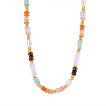 Fashion Gold Pearl Abacus Bead Beaded Necklace
