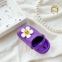 Fashion Flower Hole Shoes - Purple Plastic Flower Hole Shoes Mobile Phone Airbag Holder