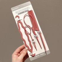 Fashion 7# Bean Paste Color Plate Hair Iron Set Of 4 Plastic Geometric Children's Hair Pull Pin Hair Braiding Tool