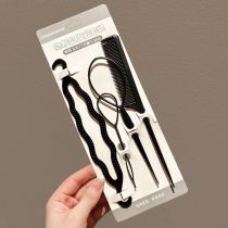 Fashion 10# Black Hair Iron Set Of 4 Plastic Geometric Children's Hair Pull Pin Hair Braiding Tool