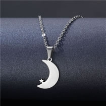 Fashion 20# Stainless Steel Moon Necklace