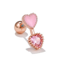 Fashion 35# Copper And Diamond Geometric Piercing Stud Earrings
