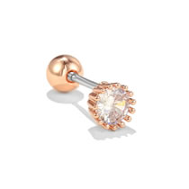 Fashion 41# Copper And Diamond Geometric Piercing Stud Earrings